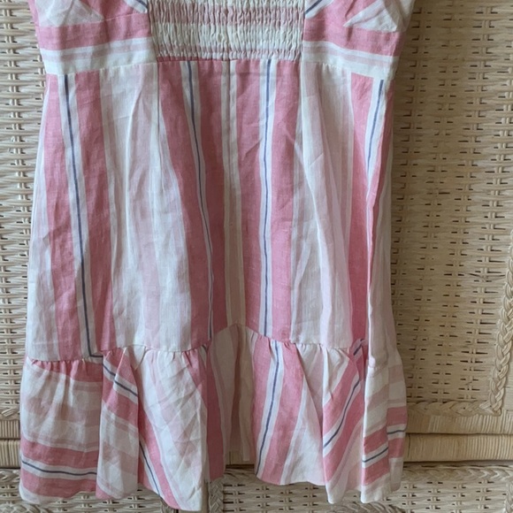 Parker Dany A-line Dress Pink Stripes Spaghetti Straps Front Bow Detail NWOT - Picture 9 of 12